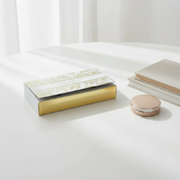 Boîte cadeau cosmétique en papier rigide blanc imperméable avec gaufrage pour poudre libre, boîte vide à coussin d'air