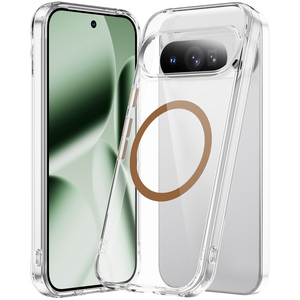 Mạnh Mẽ Từ Trường Hợp Rõ Ràng Với Nút Kim Loại Chất Lượng Cao Chống-Vàng Trong Suốt Chống Sốc Trường Hợp <span class=keywords><strong>TPU</strong></span> + PC Trường Hợp Cho <span class=keywords><strong>Pixel</strong></span> 10 - Product Image 1