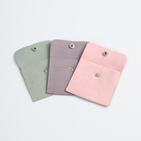 8X8Cm Groene Microfiber Suède Snap Magnetische Knop Milieuvriendelijke Luxe Vierkante Aanpasbare Sieraden Geschenkzak