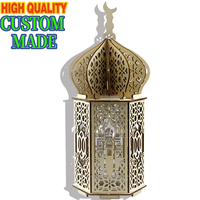 Abat-jour lumineux en alliage de zinc électroplaqué sur mesure, style islamique arabe, fournitures pour le Ramadan et l'Aïd, design mosquée, cadeaux haut de gamme