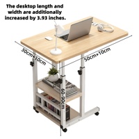 Bureau d'ordinateur avec roulettes, étagère de rangement, table d'appoint pliable, bureau réglable pour ordinateur portable, canapé-lit, bureau d'étude, bureau portable pour la maison et le bureau, Z-13