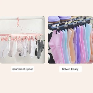 Hanging <b>Rod</b> Sock Rack Clothes Hanger Suitable For Drying Socks Towels Underwear And Other Small Clothing Items - Product Image 4