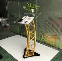 Pupitre de conférence en aluminium robuste avec support micro pour les rassemblements électoraux en extérieur et les roadshows professionnels en intérieur
