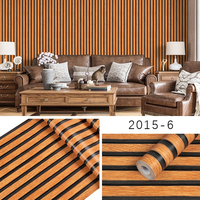 Papier peint PVC auto-adhésif imperméable à motif grille, vente en gros d'usine, pour la décoration murale de chambre à coucher