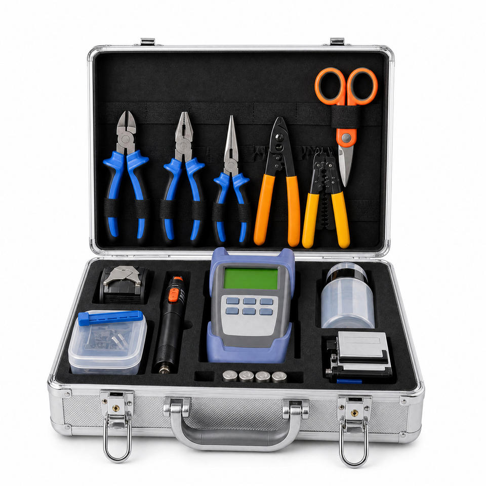Field Reporter Sample FTTH Fiber Optic Tool Kit Drop Cable Stripper Cutter and Pliers Set for ...