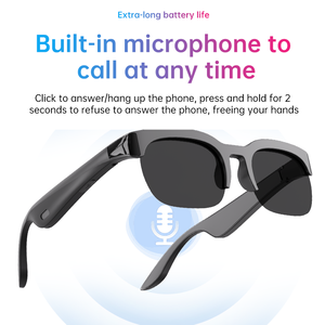 New Arrival <b>Wireless</b> BT Stereo AI Translation Smart Glasses with Music Playback Built-in <b>Mic</b> AI Voice Assistant Smart Sunglasses - Product Image 5