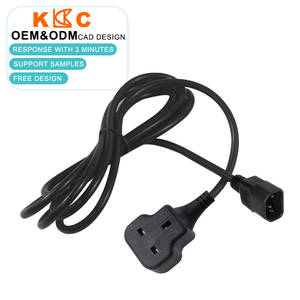 Cable Adaptador de Enchufe IEC C14 a Enchufe del Reino Unido, Longitud Personalizada OEM, 13 Amperios, 250 Voltios, Cable de Cobre Puro H05VV-F para Compras al por Mayor B2B - Product Image 1