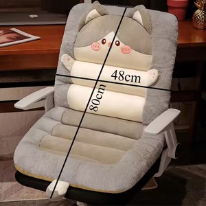 Coussin de <span class=keywords><strong>chaise</strong></span> d'hiver mignon chat Coussin de bureau et de siège de voiture <span class=keywords><strong>Protection</strong></span> de la taille et du dos Coussin de <span class=keywords><strong>dossier</strong></span> en velours doux Coussin de chambre à coucher Tatami - Product Image 6