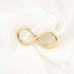 Conectores de símbolo de infinito pequeño de 8,8mm, colgante de encanto de infinito de 13mm relleno de oro de 14K Real para fabricación de pendientes de collar de pulsera DIY - Product Image 2