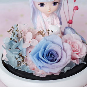 2026 Deer Girl Rose éternelle dégradée sous cloche en verre, Ornement cadeau Saint-Valentin, Vente en gros - Product Image 4