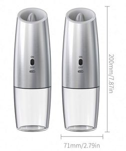 Gravity Electric Stainless Steel Salt <b>Pepper</b> <b>Grinder</b> Set Rechargeable 2 Pack Adjustable Roughness 135ml Capacity 1 Year Warranty - Product Image 1