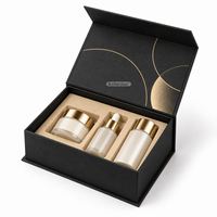 Emballage cosmétique de luxe biodégradable, boîte cadeau rigide magnétique avec estampage or premium et insert en EVA