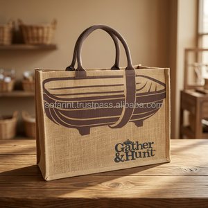 Sac de courses en jute laminé, sacs fourre-tout écologiques en jute, sacs promotionnels réutilisables en jute, logo personnalisé imprimé, taille sur mesure - Product Image 6