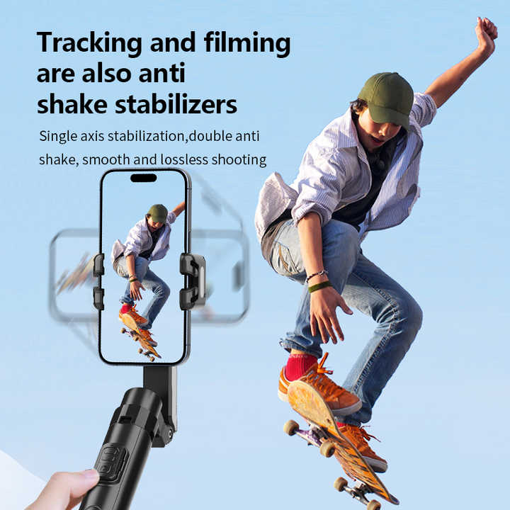 Intelligent AI Tracking for Bluetooth Remote Control Selfie Stick Gesture Control Sturdy Reliable Alloy Material Face
