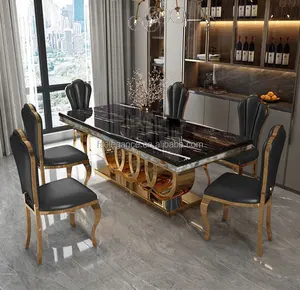 Tavolo da tè consolle di lusso angolo da pranzo tavolo da cucina in marmo set mobili tavolo da pranzo a 6 posti