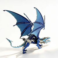 Puzzle 3D en métal Dragon de Glace et Dragon de Feu, 39 pièces, assemblage facile, fait main, jouet éducatif DIY, cadeau créatif, décorations de bureau, pour tous les âges
