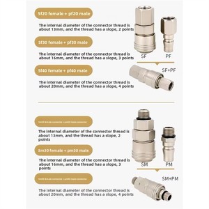 Aksesori pompa & kompresor udara pneumatik konektor cepat penguncian otomatis tipe C fitting pipa Dok selang udara Pria Wanita - Product Image 4