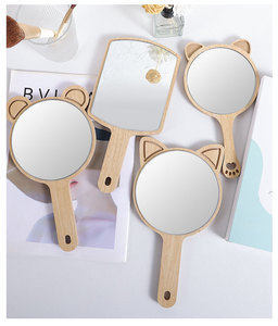 High-definition Contemporary Handheld Wooden <b>Mirror</b> for Women Suitable for Cosmetic Embroidery Dental Use Portable <b>Small</b> <b>Mirror</b> - Product Image 3