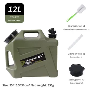 Baril de stockage d'eau en PE pour le camping en plein air, les voyages, l'escalade, le stockage d'eau potable, seau de stockage d'eau portable de grande capacité 12L - Product Image 4