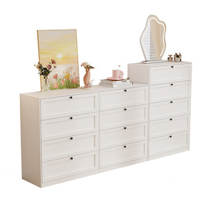 ตู้ลิ้นชักสีขาวห้าชั้นพร้อมกระจกและท็อปตกแต่งสำหรับใช้ในบ้าน - Product Image 5