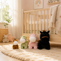 Peluche super douce brodée en forme de cheval, rembourrée en coton PP, adorable animal pour enfants, cadeau d'anniversaire