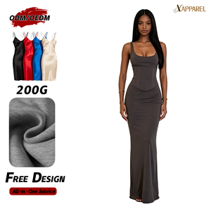 A&J Elite Custom OEM Satin Slim Fit Maxi Dress Women Professional Manufacturer Factory Wholesale Elegant Silk Slip Gown - Product Image 1