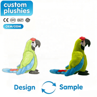 Jouets en peluche personnalisés pour perroquets, macao, cacatoua, oiseaux sauvages réalistes, peluches pour enfants, vente en gros, fabricant OEM ODM