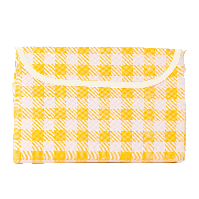 Tapis de pique-nique à carreaux jaunes (grande taille 2m*2m)