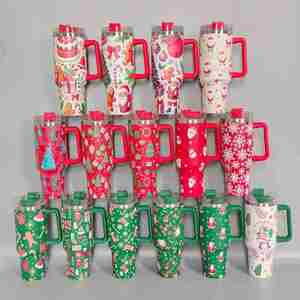 Regalos de Halloween y Navidad, Taza de Viaje de Acero Inoxidable de Doble Pared, 40 oz, con Asa, para Sublimación, Disponible en EE. UU. - Product Image 1