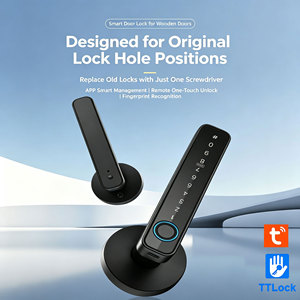 Glomarket Tuya Ttlock Ble Fingerprint Smart <b>Lock</b> Security Electronic Keyless Smart Door Handle <b>Lock</b> Indoor Room <b>Lock</b> - Product Image 5