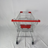 Carrito de Compras Estilo Asiático con Estructura de Espiga, Carrito de Supermercado de Alta Capacidad con Ruedas