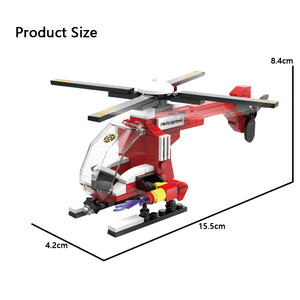 1545 MOC bricolage bloc modèle lutte contre l'incendie <span class=keywords><strong>hélicoptère</strong></span> 107 pièces petites particules enfants garçon assemblage bloc de construction jouet ensemble en gros - Product Image 5