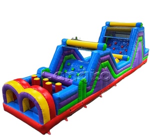 Scivolo Gonfiabile Blu con Ventilatore, Castello Gonfiabile Commerciale per Giochi <span class=keywords><strong>di</strong></span> Intrattenimento per Adulti - Product Image 1