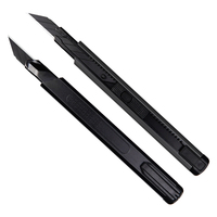 Manche manuel en plastique Aluminium antidérapant, lame de 9mm verrouillage automatique, couteau à lame de coupe noire