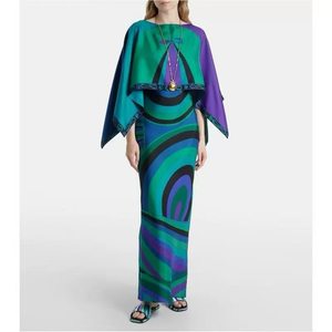 OUDINA Nuovo <span class=keywords><strong>Abbigliamento</strong></span> <span class=keywords><strong>Estivo</strong></span> da <span class=keywords><strong>Donna</strong></span>, <span class=keywords><strong>Elegante</strong></span> Set Due Pezzi con Stampa Digitale, Vestito a Sottoveste in Seta - Product Image 1