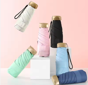 ร่มแคปซูลพกพาขายส่ง - แบบพับ 5 ตอน เปิดปิดด้วยมือ กันน้ำ ดีไซน์เรียบง่าย พกพาสะดวก ของขวัญสำหรับธุรกิจ - Product Image 1