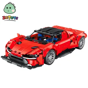 Zhiqu jouets jouets éducatifs briques de haute technologie Super ensembles de blocs de construction de véhicules de course pour modèle de voiture de luxe en plastique ABS enfants