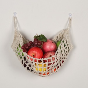 Panier de rangement bohème tissé à la main avec poches en filet pour cuisine - Product Image 3