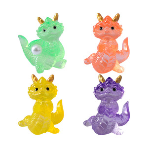 Mini Muñeco de Dragón Translúcido para el Año Nuevo Chino 2024, Lindo y Realista, Decoración para el Hogar, Auto o Escritorio, Dragón de Feng Shui - Product Image 1
