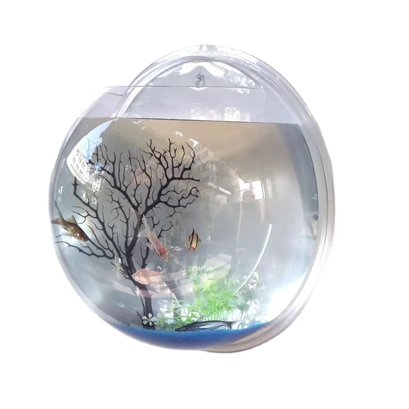 Professional Innovative Transparent Acrylic Hemisphere Fish Tank Wall Mounted Wall Vase for Home & Hotel Decor