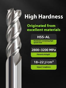 Fresa de acero blanco de alta velocidad M2 con 2 cuchillas Vástago recto largo Rodamiento de aluminio-ODM personalizable - Product Image 3