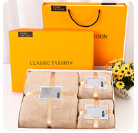 Ensemble trois pièces en polaire corail de haute qualité et tendance, couleur unie, en coffret cadeau, souvenir d'hôtel