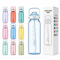 Bouteille d'eau sportive en PC de qualité alimentaire LG9127 1000ml 1500ml avec bouchon à paille à ouverture rapide et poignée de transport