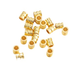 Perles perforées plaquées or 18 carats, 7x6mm, trou de 3,5mm, perles intercalaires pour la fabrication de bijoux DIY, perles en vrac, vente en gros - Product Image 4