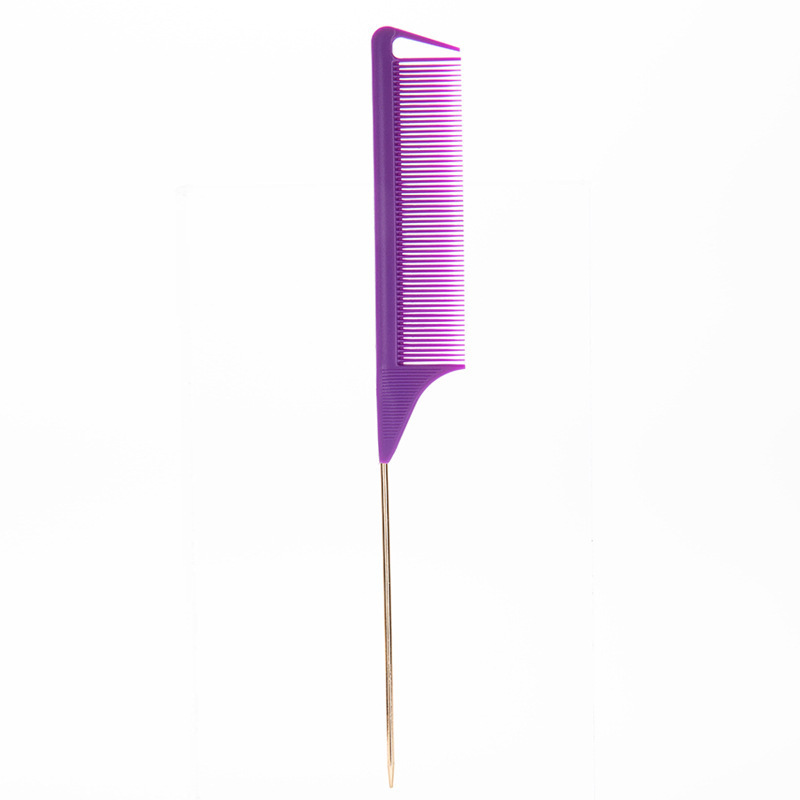 Peine morado con mango dorado