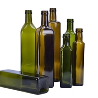 250ml 500ml 750ml 1000ml Bouteille en verre d'huile d'olive carrée Bouteille Marasca Bouteille d'huile d'avocat avec bouchon en aluminium