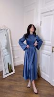 Robe de fête musulmane pour femmes, abaya en satin, kaftan marocain à lacets, robe longue islamique de Dubaï, robe arabe pour le Ramadan