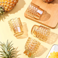 Verre à vin artisanal en borosilicate, motif ananas en relief créatif, verrerie soufflée à la main transparente pour la maison, le bar, les fêtes, vente en gros, OEM