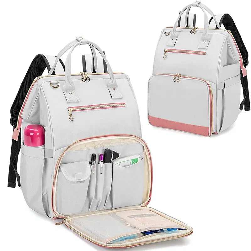 NOUVEAU Sac à dos d'infirmière de voyage avec pochette pour ordinateur portable Sac d'infirmière pour étudiants en médecine Fournitures de travail Soins à domicile Infirmière