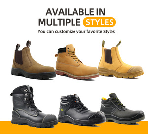 Chaussures de sécurité en cuir <span class=keywords><strong>nubuck</strong></span> véritable de haute qualité à bout en acier bottes de travail pour hommes qui travaillent - Product Image 3